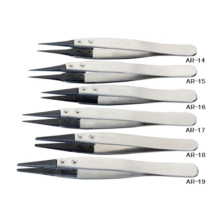 精密用ピンセット(ステンレス製 ESD) 120mm EA595AR-17 4548745024906【別送品】