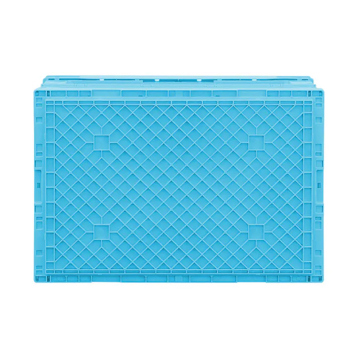 三甲(サンコー) 折畳コンテナ(透明・青) 530x366x325mm/51.9L EA506AA-13 4548745057201【別送品】