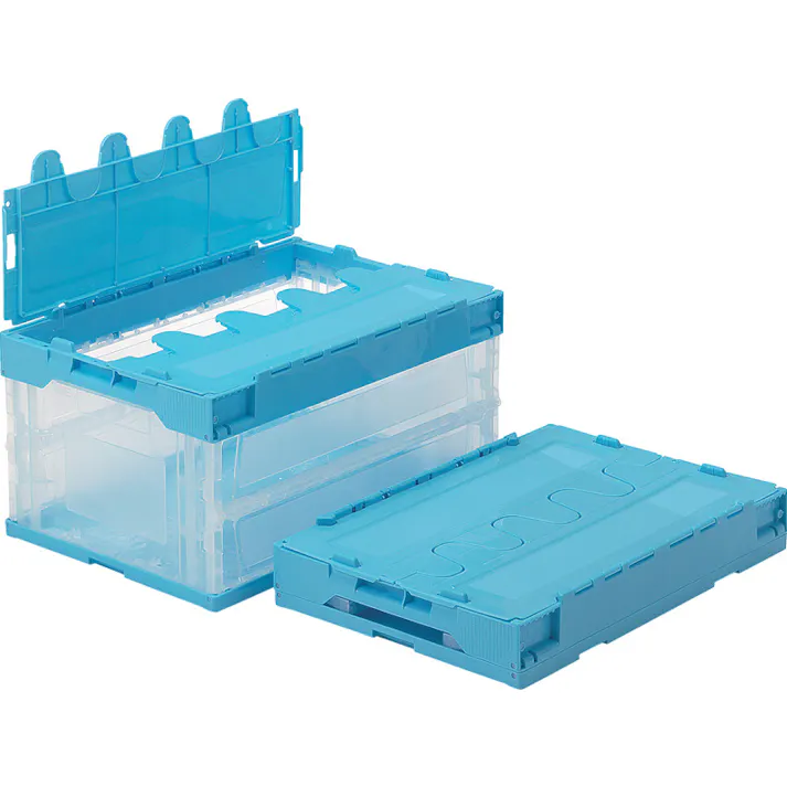 三甲(サンコー) 折畳コンテナ(透明/蓋) 530x366x281mm/41.6L EA506AA-1 4548745057416【別送品】