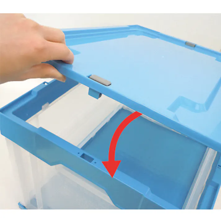 折畳コンテナ(青) 650x440x329mm/75L EA506AH-13 4548745089097【別送品】