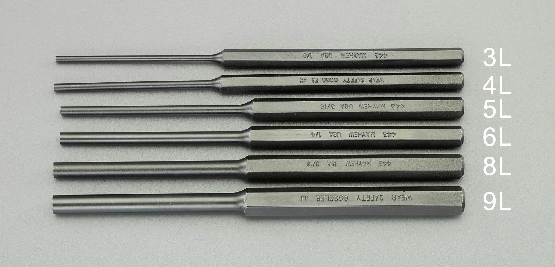 びん 平行ピンポンチ(ロング) 5/16”(7.94mm)x203mm EA572MG-8L