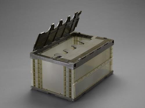 ESCOオリジナル 折畳コンテナ(半透明・蓋/5コ) 649x439x340mm/73.9L EA506AA-100E 4548745249484【別送品】