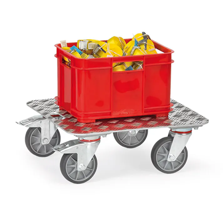 ドーリー(ブレーキ付/アルミ製) 500x500mm/250kg EA520AD-14 4548745254112【別送品】