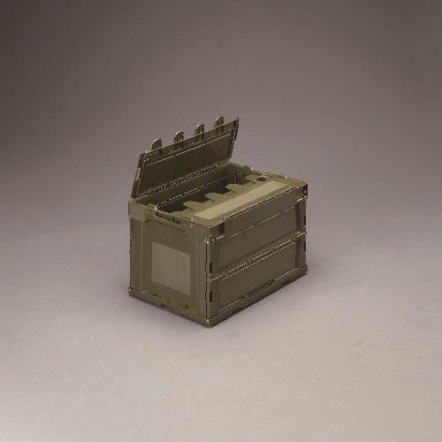 ESCOオリジナル 折畳コンテナ(OD色/蓋付) 649x439x340mm/75.9L EA506AA-7D 4548745254969【別送品】