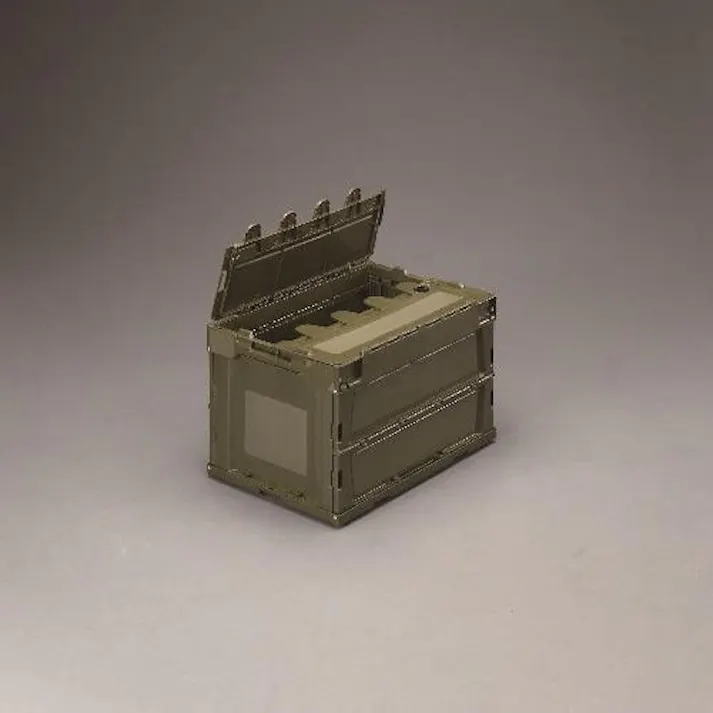 ESCOオリジナル 折畳コンテナ(OD色/蓋付) 649x439x340mm/75.9L EA506AA-7D 4548745254969【別送品】