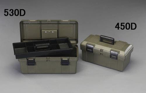 ESCOオリジナル 工具箱(中皿付/OD色) 450x243x210mm EA505K-450D 4548745341805【別送品】