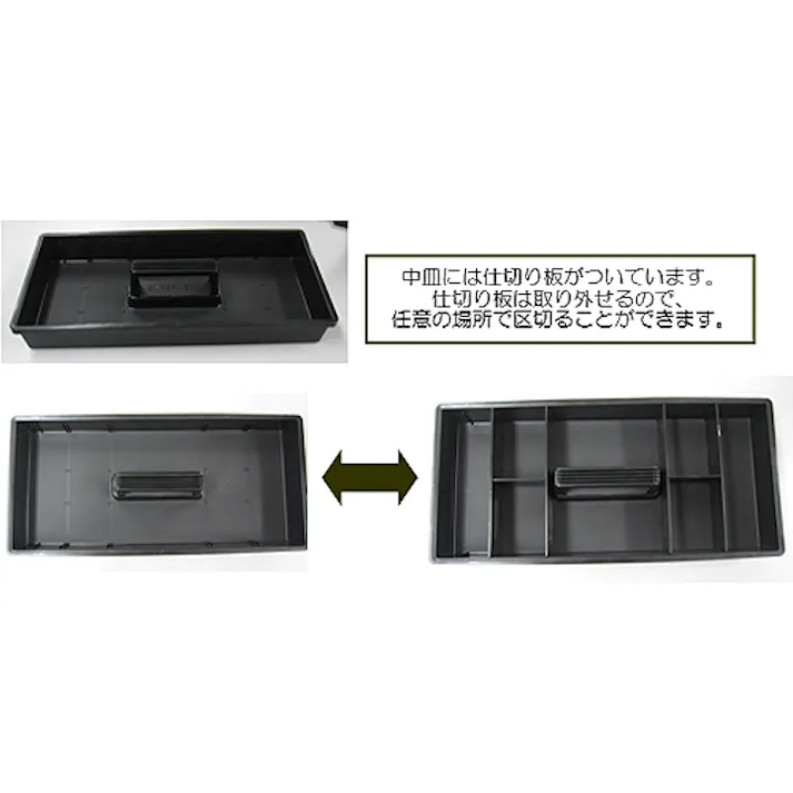 ESCOオリジナル 工具箱(中皿付/OD色) 450x243x210mm EA505K-450D 4548745341805【別送品】