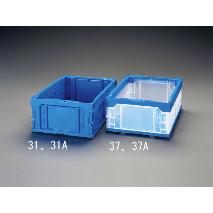 三甲(サンコー) 折畳コンテナ(透明) 530x366x205mm/31.7L EA506AA-37 4548745341997【別送品】