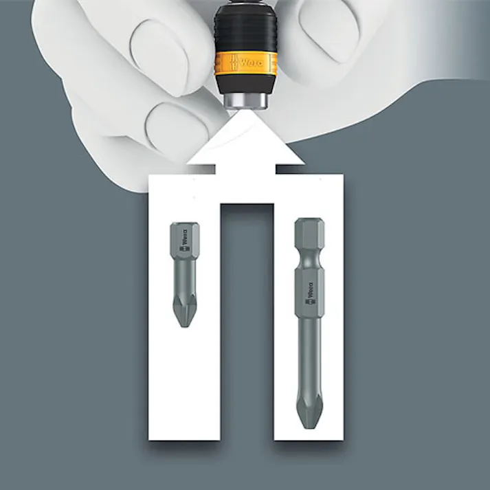 Wera ドライバーハンドル(ラピッド/ESD) 1/4”Hex/90mm EA560WV-34 4548745349689【別送品】