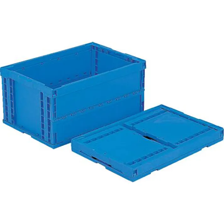 ESCO 649x439x327mm/76.5L 折畳コンテナ(青) EA506AA-18 4548745459203(CDC)【別送品】