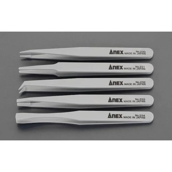 アネックスツール(Anex) 5本組 精密ピンセット(プラスチック製) EA595KB-10 4548745719918(CDC)【別送品】