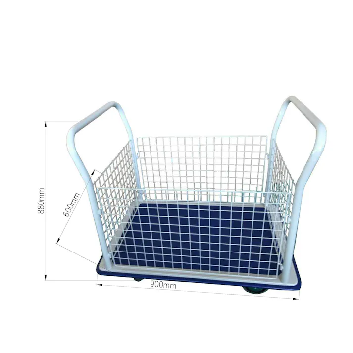 運搬車(メッシュかご付) 900x600mm/250kg EA520BK-7 4548745933383【別送品】