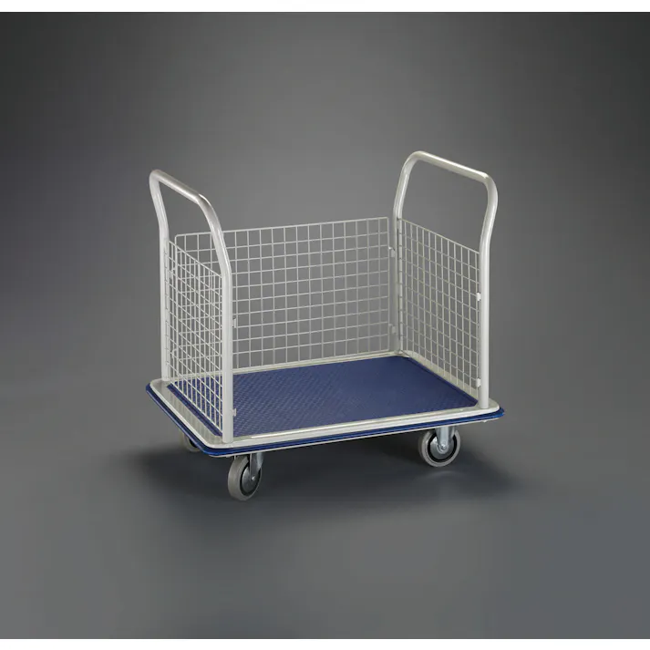 運搬車(メッシュかご付) 900x600mm/250kg EA520BK-7 4548745933383【別送品】