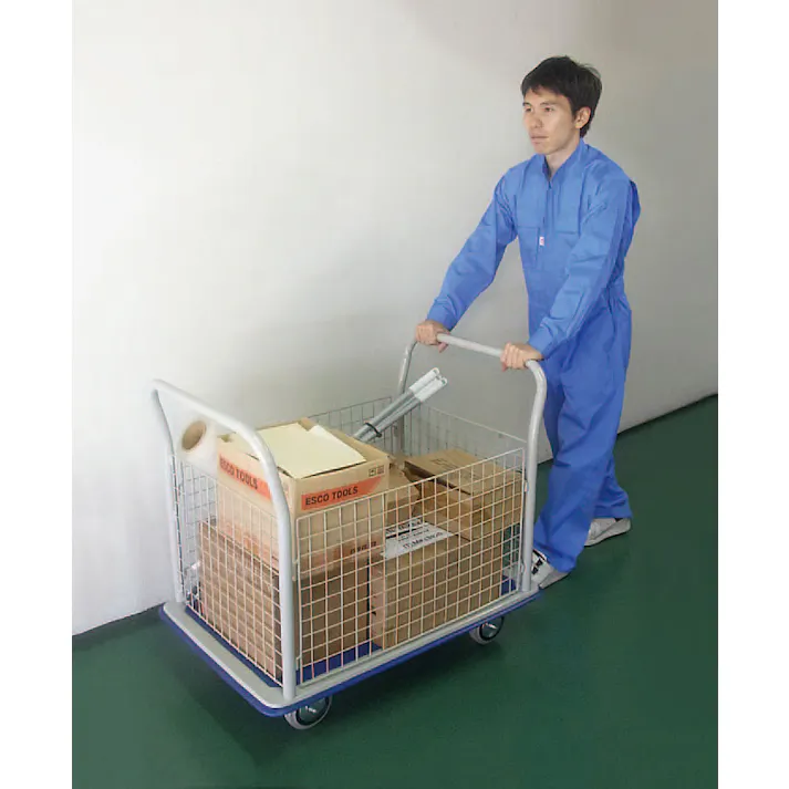 運搬車(メッシュかご付) 900x600mm/250kg EA520BK-7 4548745933383【別送品】
