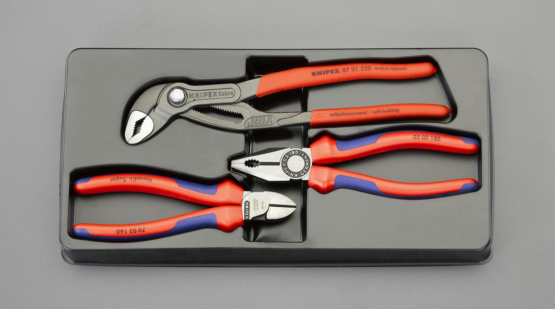 1年修理保証 KNIPEX(クニペックス) 3本組 プライヤーセット EA531EA-6