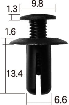 エスコ プッシュリベットクリップ（10個） 0.8-1.0mm φ8.0mm EA527CP