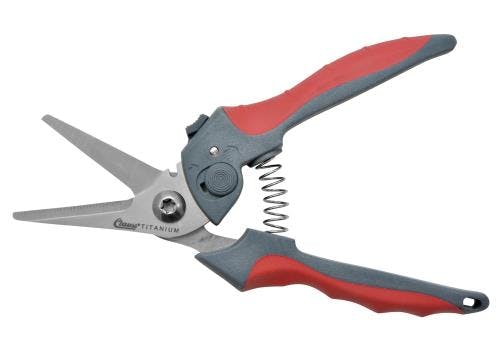 はさみ・万能(ギザ刃・バネ付/チタン合金) 200mm EA540LD-12A 4550061262481【別送品】