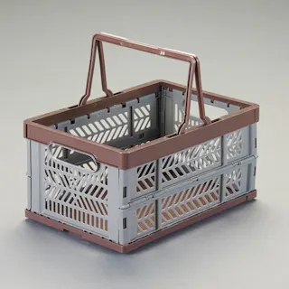 三甲(サンコー) 折畳コンテナ(取手付/維・茶) 514x360x256mm/36L EA506AK-57 4550061552643【別送品】