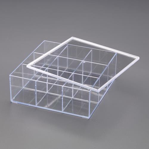 蝶プラ工業 小物ケース(9セル/フタ付/スチロール製) 240x240x92mm EA508FD-21 4550061749562【別送品】