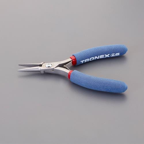 精密プライヤー(ESD/半丸/バネ付) 136mm EA535B-22 4550061824443【別送品】