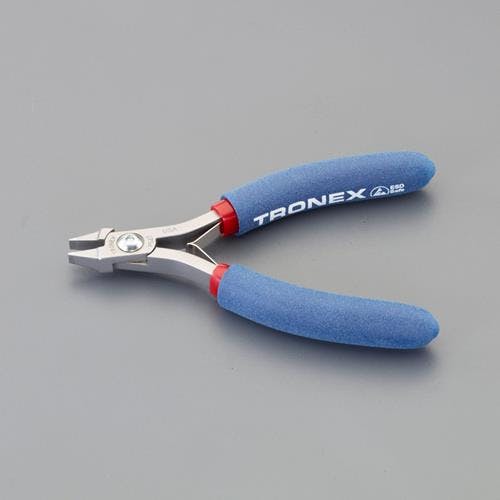 精密プライヤー(ESD/平/バネ付) 116mm EA537T-41 4550061826485【別送品】