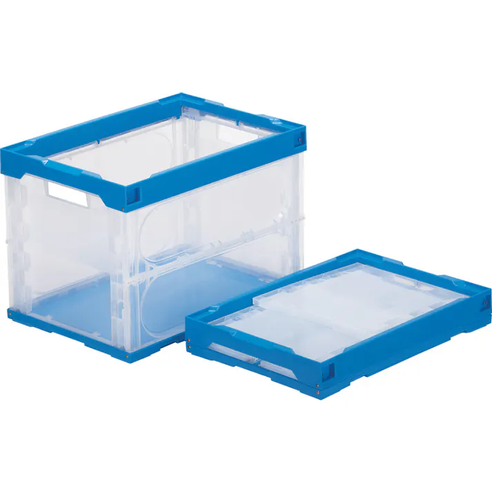 三甲(サンコー) 折畳コンテナ(透明) 530x366x380mm/60.7L EA506AA-87 4550061836460【別送品】