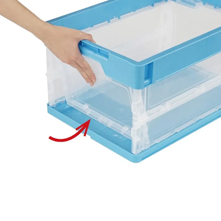 三甲(サンコー) 折畳コンテナ(透明) 440x318x248mm/27.8L EA506AA-47 4550061836484【別送品】