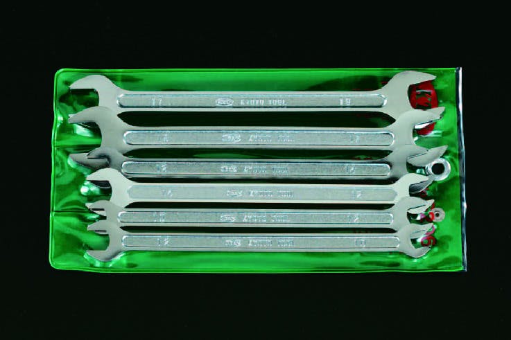 京都機械工具(KTC) 両口スパナ(薄型) 6本組/10-19mm EA615AB