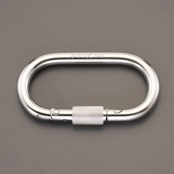 ESCO 110x10mm カラビナ(安全環付/ステンレス製) EA638DA-2 4518340058989(CDC)【別送品】