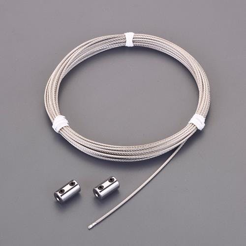 ワイヤーロープ(ステンレス/クリップ付) 1.50mmx5m/7x7 EA628SB-66 4518340158153【別送品】