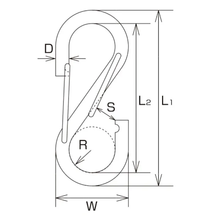 Sカンフック(ステンレス製) 99mm EA638AD-15 4518340159310【別送品】