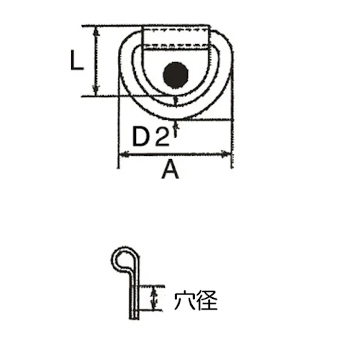 グランドフック(ステンレス製) 15x13mm EA638BK-22 4518340159426【別送品】