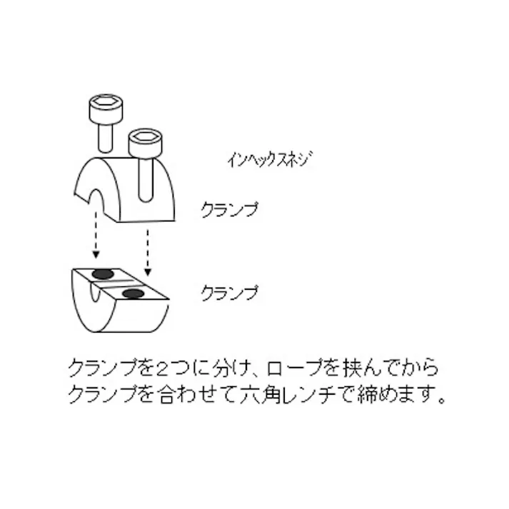 ワイヤークランプ(ステンレス製) 6mm EA638R-6 4518340180581【別送品】