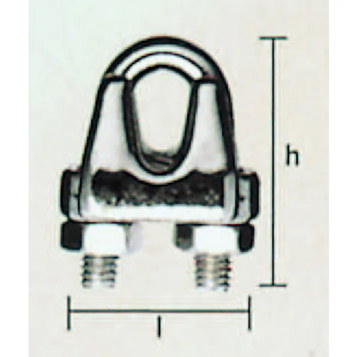ワイヤーロープクリップ(ステンレス製) 3mm EA638RB-3 4518340180864【別送品】