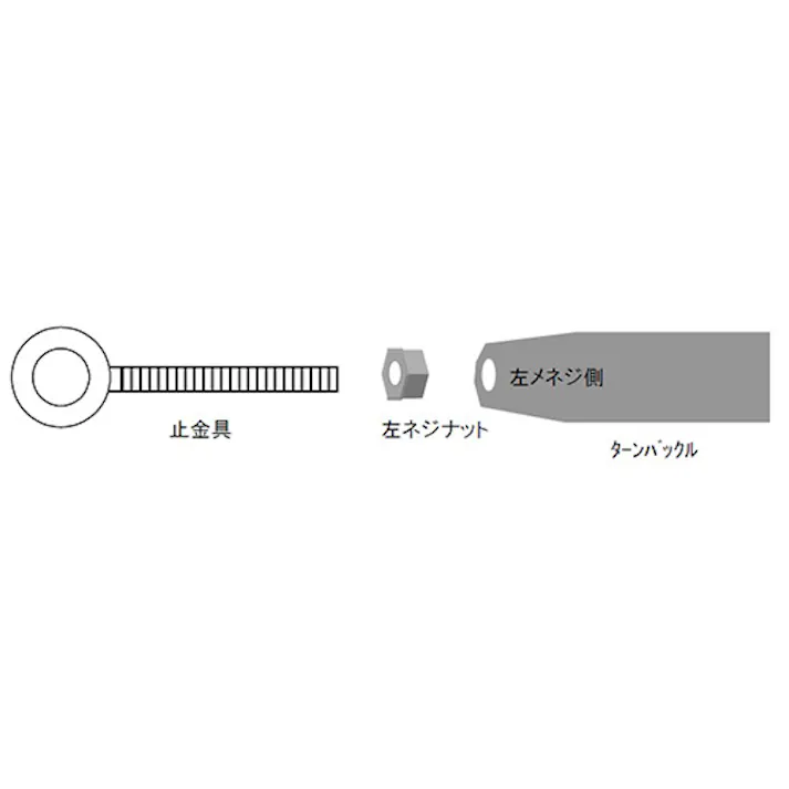 全ねじアイボルト(左ねじ/ステンレス製) M12x35mm EA638SC-12 4518340206571【別送品】