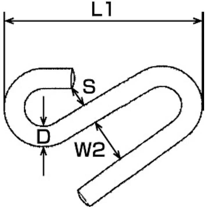 Sフック(ステンレス製) 60x6.0mm EA638EG-12 4518340349735【別送品】