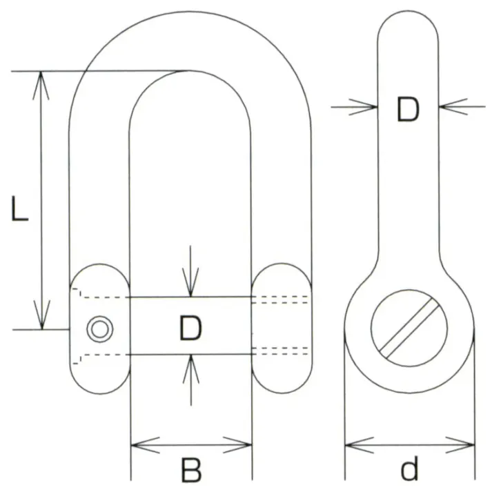 シャックル(ステンレス製) 1000kg EA638FB-41 4518340696761【別送品】