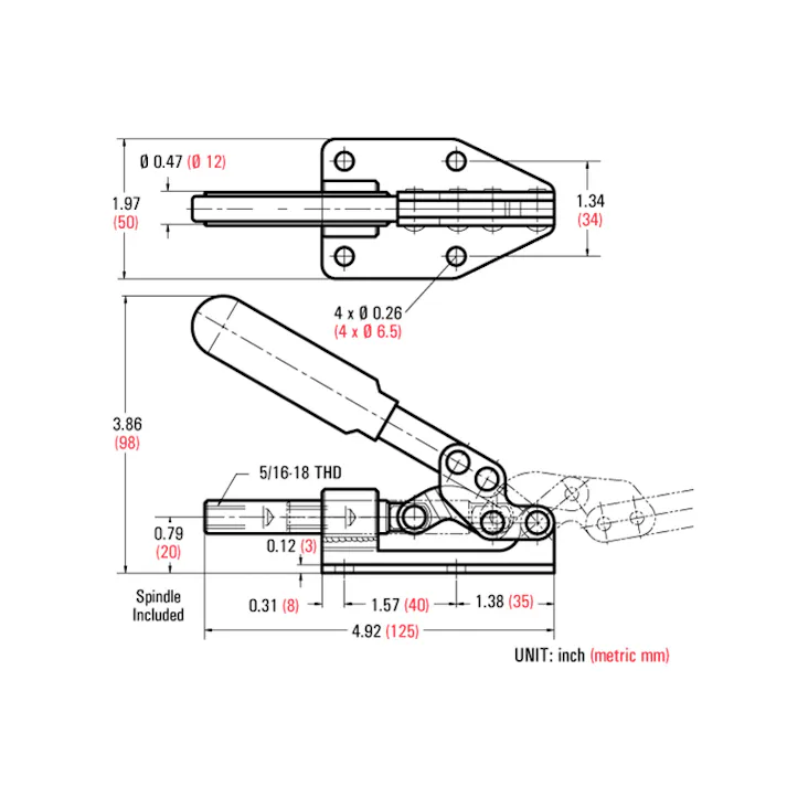 トグルクランプ 180kg EA639EA 4518340703094【別送品】