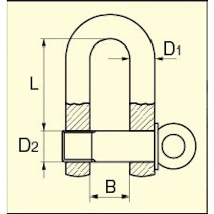 シャックル(ステンレス製) 0.37ton/M6 EA638F-53 4518340748507【別送品】