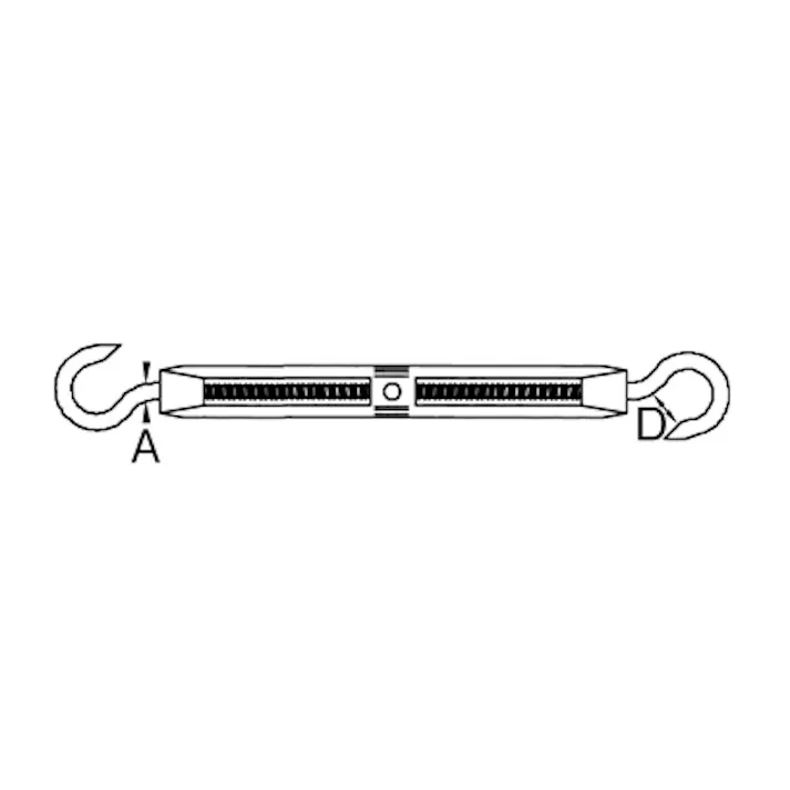 ターンバックル(Hook&Hook/ステンレス製) 6.4mm EA638KG-22 4518340843363【別送品】