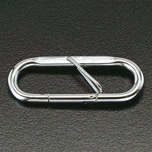 ESCO 66x19x6.0mm 抜け止付カラビナ(ステンレス製) EA638JK-2