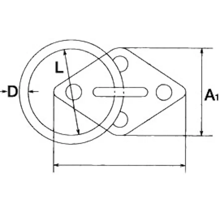 パッドアイ丸カン(ステンレス製) 80x50mm/φ45mm EA638MB-3 4518340845695【別送品】