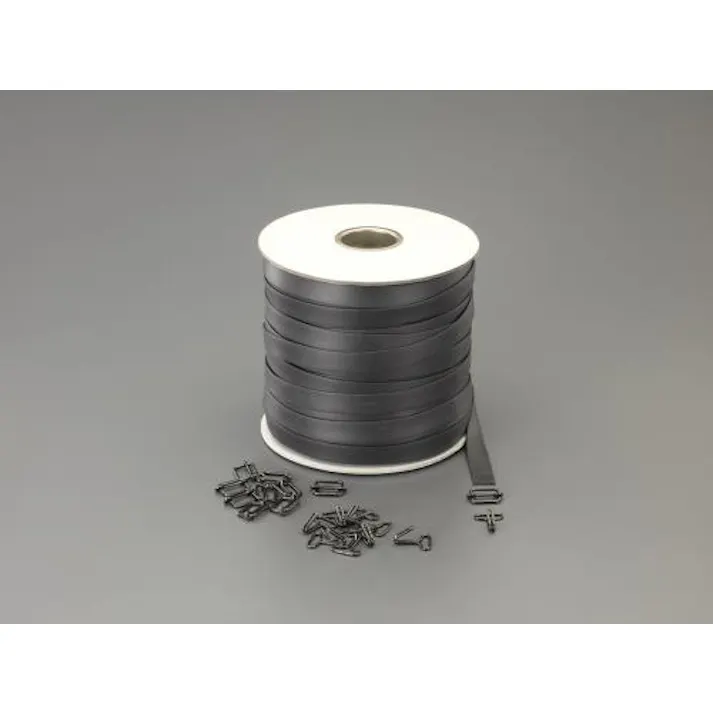 ESCO 20x2.0mmx100m 平ゴムロープ(金具付) EA628WL-420 4518340942042(CDC)【別送品】
