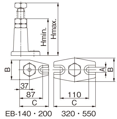 ESCO 320-550mm スクリュージャッキ EA637EB-550 4548745159721【別送