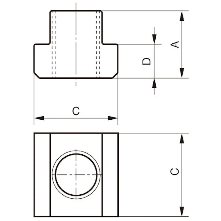 Tスロットナット M8/呼10 EA637FP-10 4548745168563【別送品】