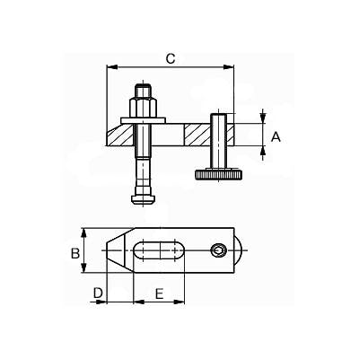 ケース販売 ESCO M24x200mm サポートスクリュー付テーパークランプ