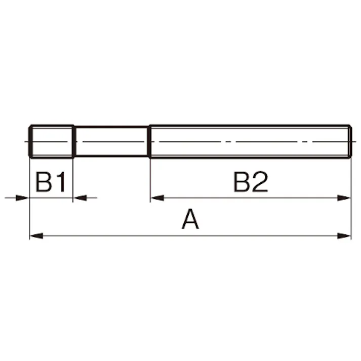 スタッドボルト M10x160mm EA637GA-160 4548745215670【別送品】
