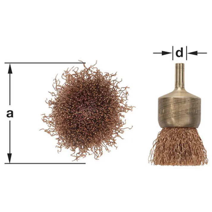 軸付ワイヤーブラシ(ノンスパーキング) 25mm/6.35mm EA642KE-201 4548745255805【別送品】