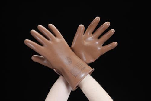 渡部工業 低圧用絶縁ゴム手袋(直流750V/交流300V) [L] EA640ZD-2 4548745296389【別送品】