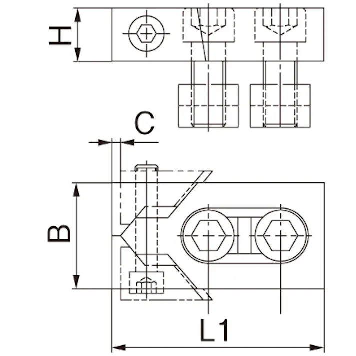 プルダウンクランプ(2個) 呼14/40x80mm EA637HA-14 4548745357523【別送品】